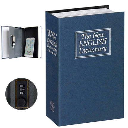 Portable Hidden Book Safe with Combination Lock, 18cm Secret Storage Box