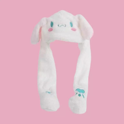 Cute Soft Plush Cap with Moving Ears, Cosplay Hat for Girls Xmas Gift