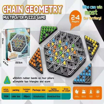 Triggle Chain Triangle Chess Game Rubber Band Board Game for Adults