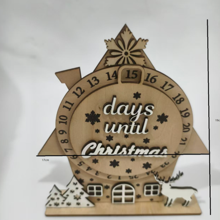 Wooden Christmas Advent Calendar Tabletop Countdown Decor Changeable Day