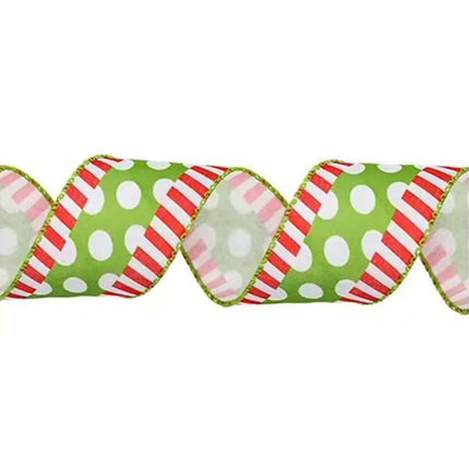 4 Rolls 6 Yards Christmas Green Craft Ribbon Decoration Wrapping Ribbon