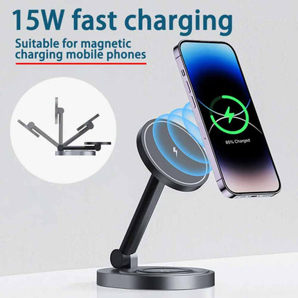 Magnetic Wireless Charger Stand for iPhone 15/14/13/12 Pro Max MagSafe