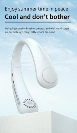 Bladeless Portable USB Neck Fan Rechargeable Dual Cooling Neckband