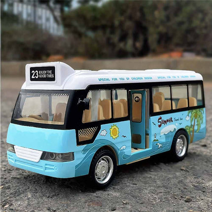 Simulation School Bus Toy with Sound, Light & Opening Doors for Kids
