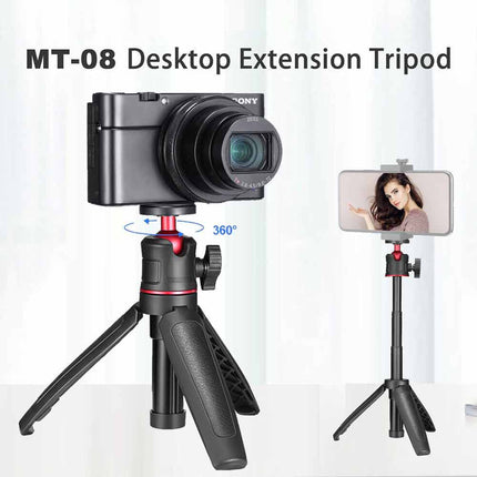 360° Mini Extendable Desktop 1/4 Tripod Photography Selfie Vlog Stand