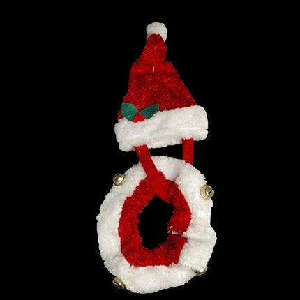 2PC Santa Dog Cat Puppy Hat & Collar Set Christmas Pet Dress Up Outfit