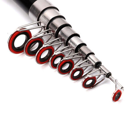 Portable Carbon Fiber Telescopic Fishing Rod Travel Spinning Pole Sea Fresh