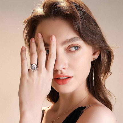 Bling Women's Finger Ring Watch, Analog Quartz Ring Watch