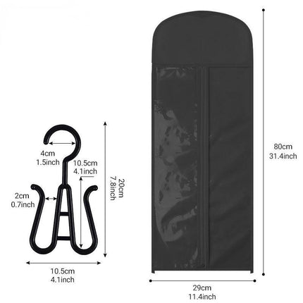 Hair Extension Storage Bag with Hanger, Dust Proof Non-Woven Wig Bag