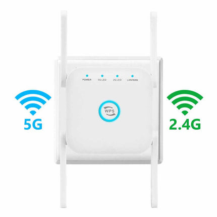 1200Mbps WiFi Booster Dual Band Extender Wireless Network Repeater Range