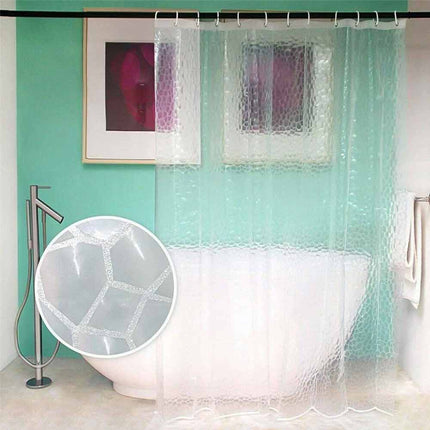 Waterproof EVA Bath Curtain 180x200cm, Mildew Resistant Shower Curtain