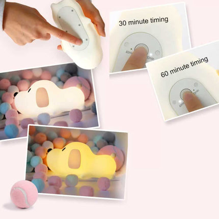 LED Silicone Puppy Touch Night Light Rechargeable Cute Bedroom Decor