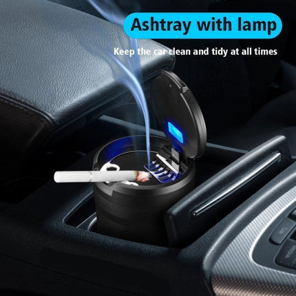Auto Car Ashtray LED Lid Cigarette Cup Ash Holder Self Extinguishing