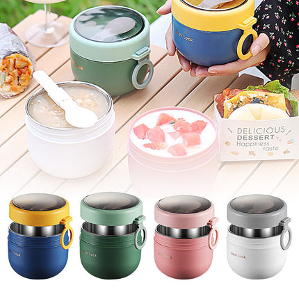 Stainless Steel 600ml Lunch Box Thermos Food Flask Insulated Soup Jar