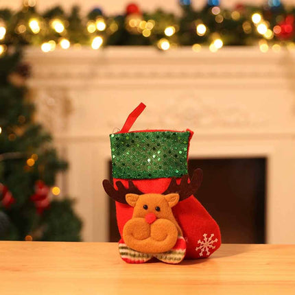 4Pcs Xmas Santa Christmas Tree Hanging Candy Bag Gift Decorations