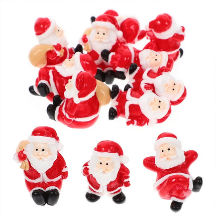 12Pcs Random Santa Mini Figurines Christmas Ornaments Indoor Decor