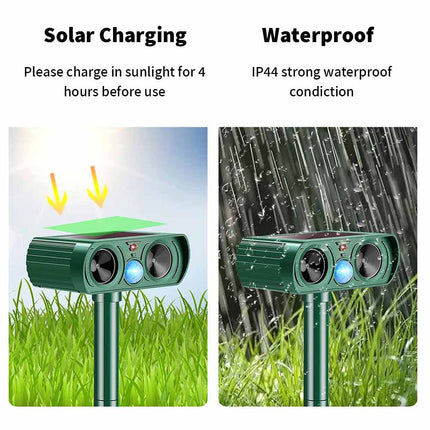 1PC Solar Ultrasonic Pest Repeller Motion Sensor Animal Bird Rat Repellent