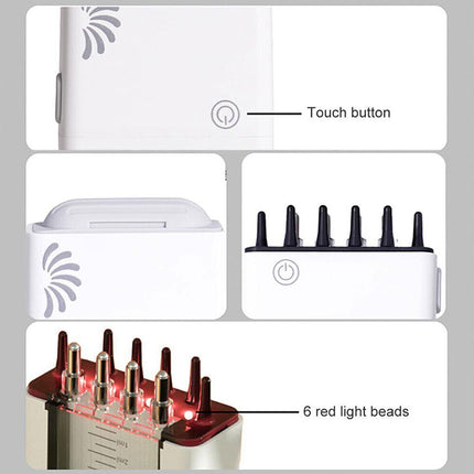 Electric Scalp Massager Red Light Vibration Hair Oil Applicator Hot Therapy