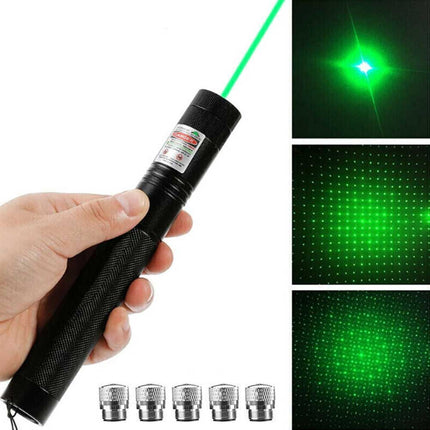 Red Aluminium Green Beam Laser Pointer USB Rechargeable 532nm