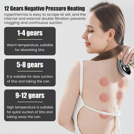 12-Level Electric Cupping Massager, Vacuum Suction Anti-Cellulite Tool