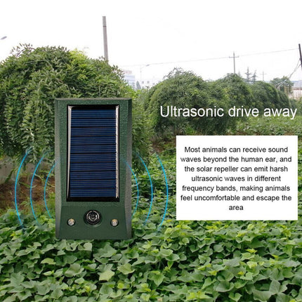 Solar Ultrasonic Animal Repeller IP66 Cat Dog Fox Pest Scarer Deterrent