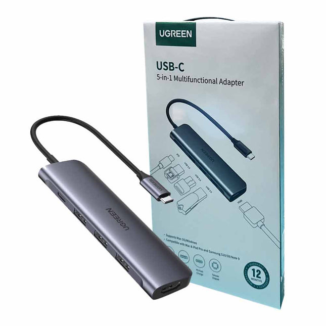5-in-1 USB-C Multiport Adapter with HDMI, 3 USB 3.0 & PD