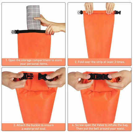 Inflatable Swim Buoy & Dry Bag, Open Water Tow Float, PVC Storage