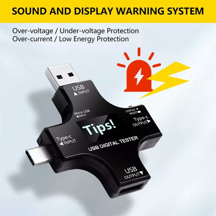 USB-C Digital Voltage Current Meter Tester for PD Power
