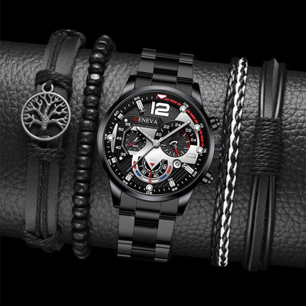 Men's Stainless Steel Watch Business Fashion with FREE Gift Bracelet