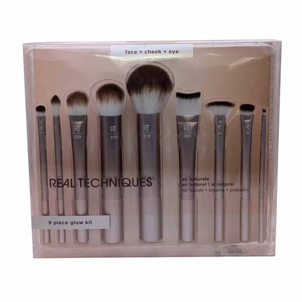 9 Piece Real Techniques Makeup Brush Set Naturale RT4266 Foundation Powder
