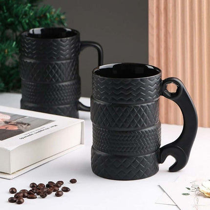 Novelty Tyre Coffee Mug 500ml, Perfect Gift for Car Fans Mechanics