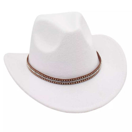Western Cowboy Hat Women Men Wild West Hats Cowgirl Wide Brim Cap