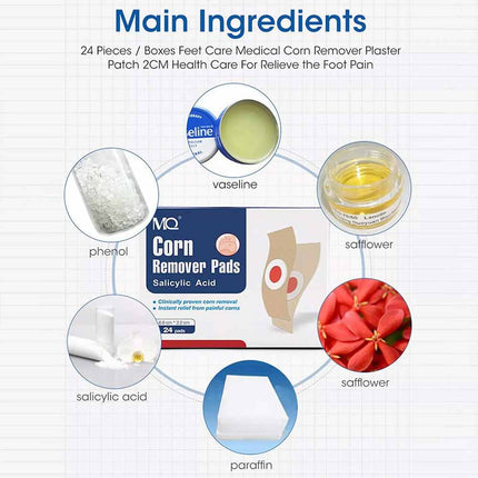 24pcs Gentle Corn Pads for Toes, Callus Removal Adhesive Pads for Feet