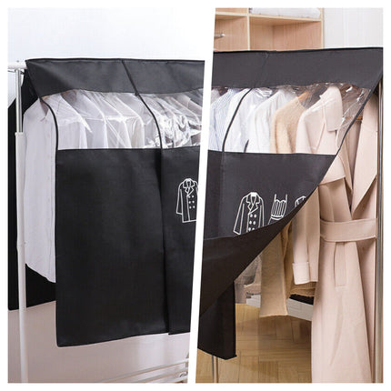 Clear Clothes Rail Cover, Hanging Storage Protector for Garment Rack NEW