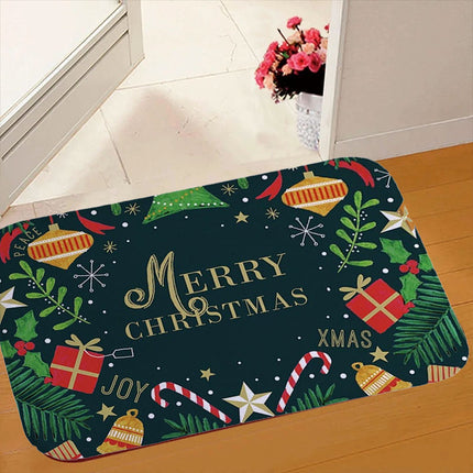 Christmas Door Mat Santa Claus Outdoor Rug Merry Xmas Decor 50x80cm