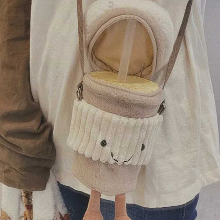 New Amuseable Coffee-To-Go Bag Beige – Soft Plush Toy for Coffee Lovers