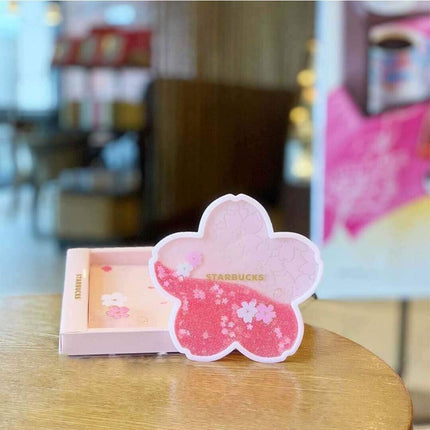 Sakura Glitter Coaster Set, Resin Sparkling Cup Mat, Drink Coaster Gift