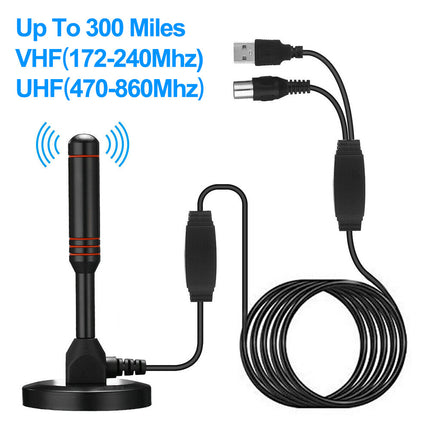 Indoor Outdoor Digital TV Antenna 300 Mile Range, HDTV Amplifier Signal Booster