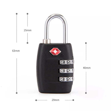 2-Pack 3-Dial Travel Luggage Combination Padlock for Suitcase
