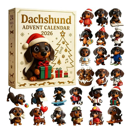 Dachshund Advent Calendar 24-Day Xmas Countdown Acrylic Tree Ornament