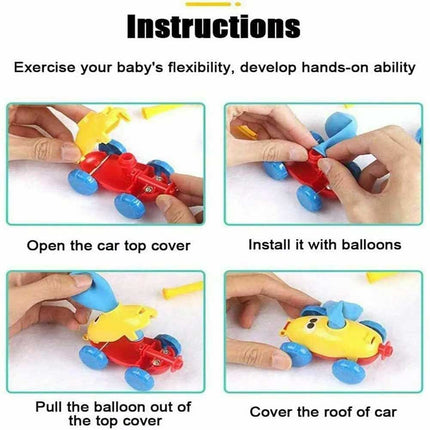 Balloon Powered Car Launcher Toy Inertia Creative Science Experiment Kit