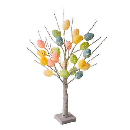 Easter LED Pre-Lit Birch Twig Tree Party Decoration with 24 Eggs