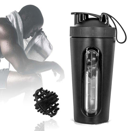 700ml Protein Shaker Cup with Scale, Milkshake Mixer Bottle for Sport