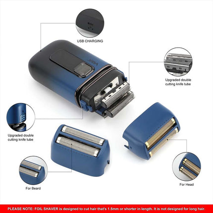 Electric Foil Shaver for Men, Cordless Waterproof Shaving Machine Skin Fade