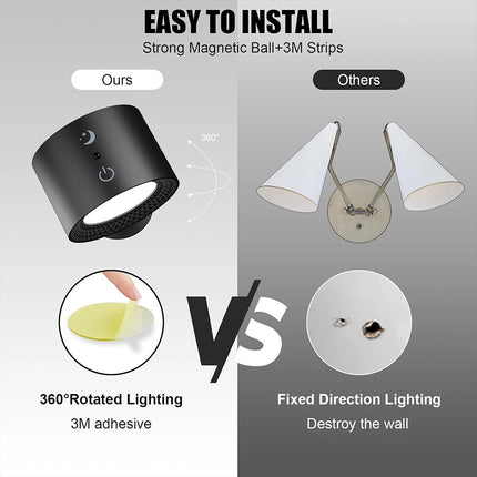Rechargeable RGB LED Wall Sconce Light Magnetic Mount Remote