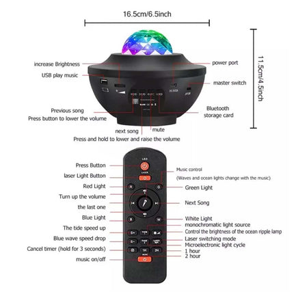 LED Ocean Star Galaxy Projector Night Light for Baby Room Party