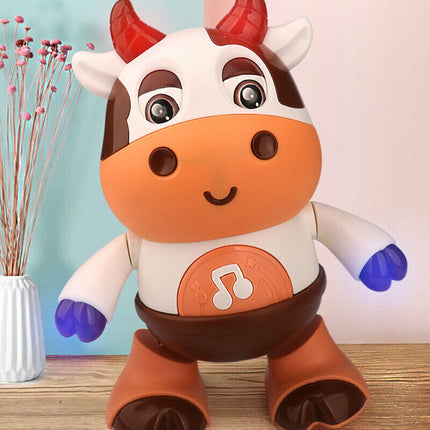 Fun Electric Cow Shape Dancing Robot Toy Battery Powered Xmas Gift