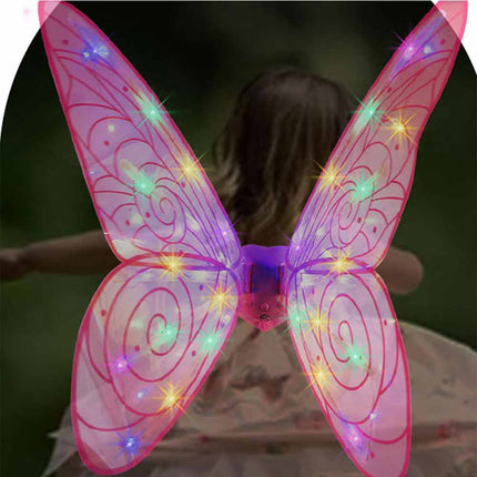 LED Light Up Butterfly Fairy Wings with Music for Girls Women