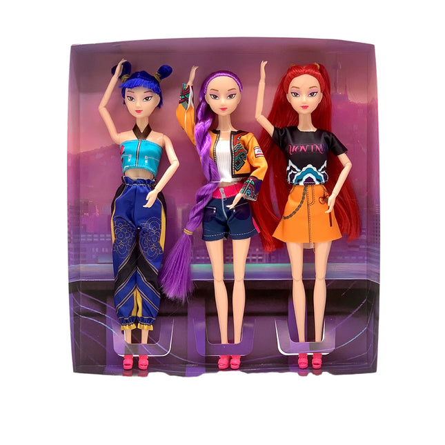 3X Kpop Demon Hunters Dolls Moveable Joint Collectible Action Figure