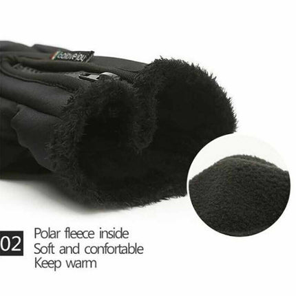 Waterproof Thermal Touch Screen Winter Gloves with Windproof Zipper